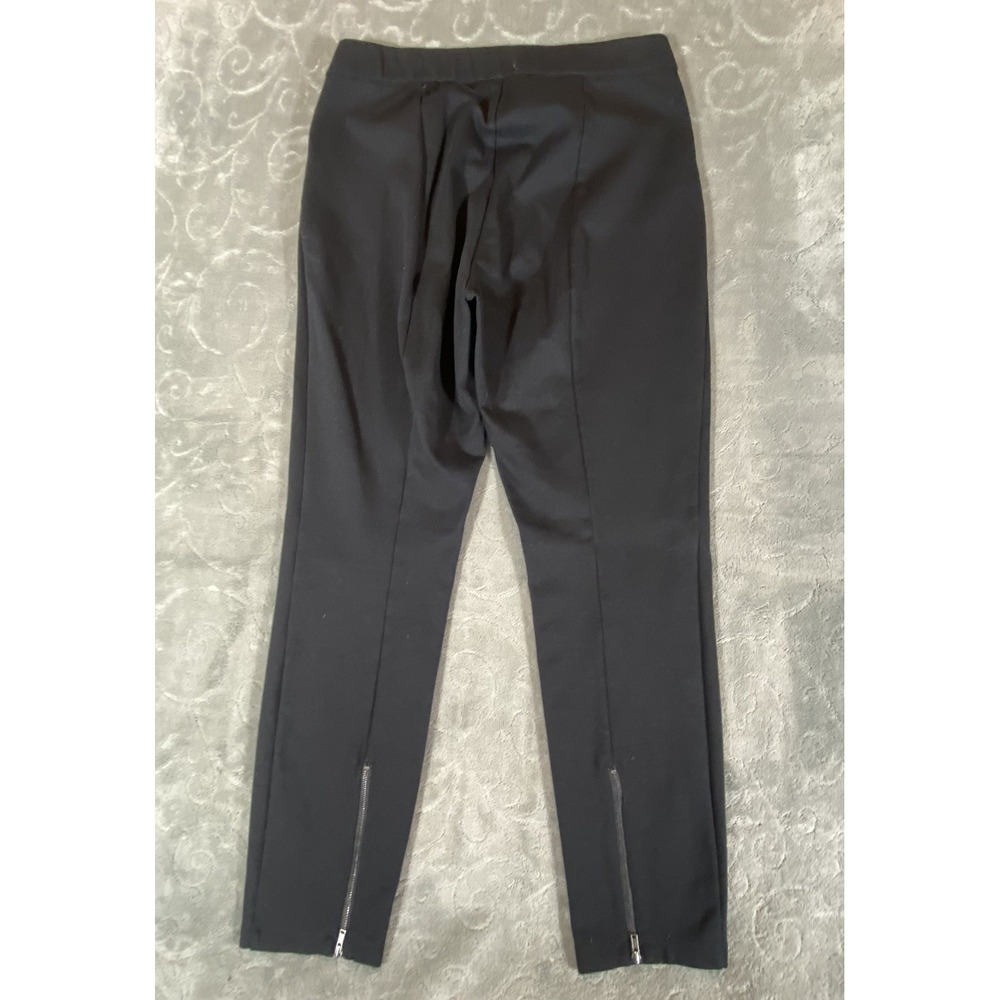Eileen Fisher Black Stretch Slim Pants Small Petite Zip Hem Rayon Blend Pull-On - Picture 2 of 11